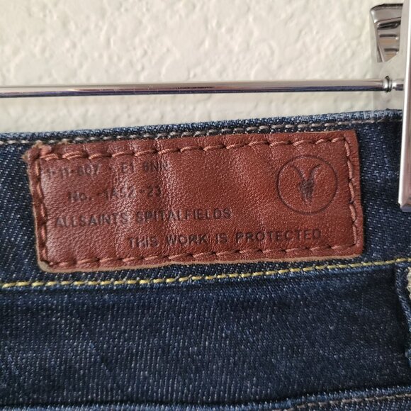 All Saints Spitalfields US Women's Size 28 Dark Wash Skinny Jeans Mid Rise - Picture 7 of 11